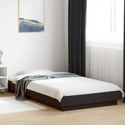 Giroletto con Luci LED-Struttura Letto Nero 100x200 cm in Legno Massello 939212