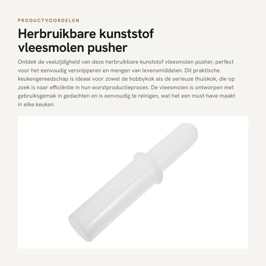 Vleesmolen Herbruikbare Kunststof 21,5 cm - Pratico Utensile da Cucina - Facile Pulizia - Utilizzo Comodo - Produzione di Salsicce Efficiente