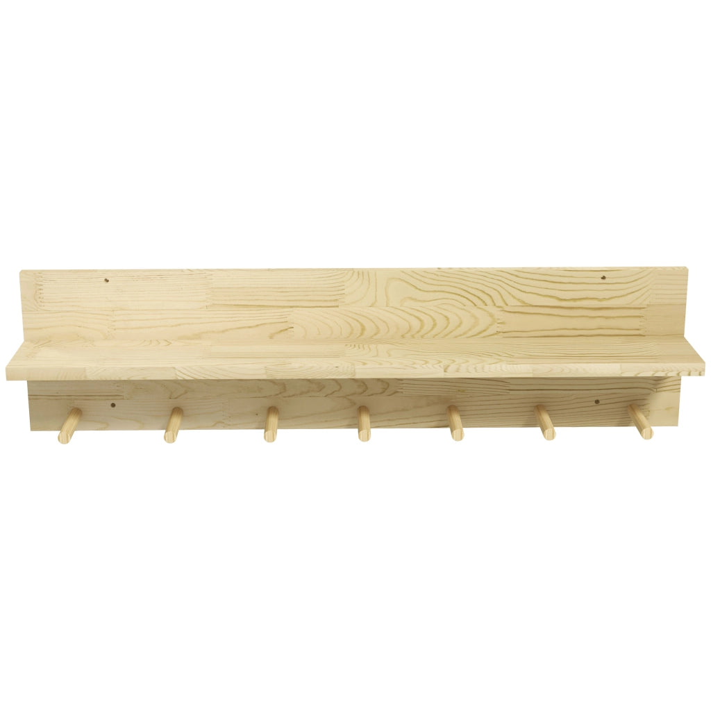 Appendiabiti da Parete con Mensola in Legno ¨C zephmum ¨C Bianco 80x12x20 cm