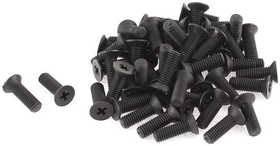Viti nylon nere con testa sottoposta M5 x 12 mm - Set di 50 pezzi - Utili per vari progetti