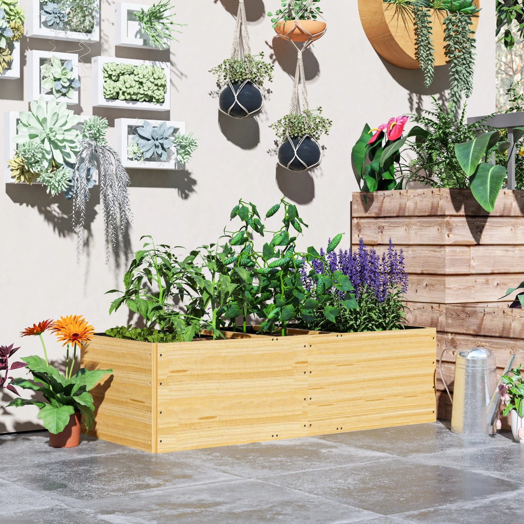 Hochbeet in legno con 3 zone ¨C zephmum ¨C 140x60x40 cm