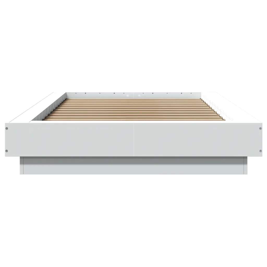 Giroletto con Luci LED-Struttura Letto Bianco 90x190 cm in Legno Multistrato 686986