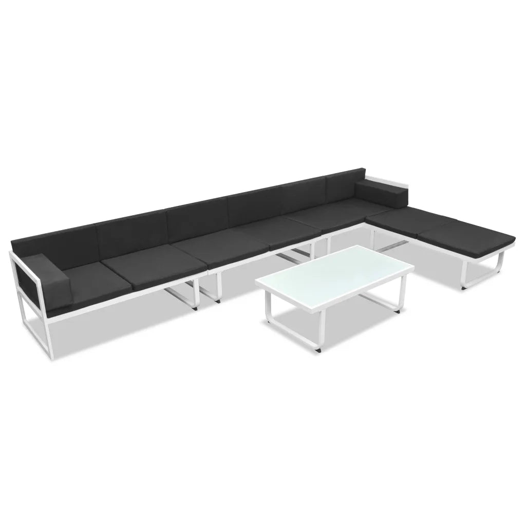 Set Divani da Giardino 5 pz in Textilene e Alluminio Nero 42814