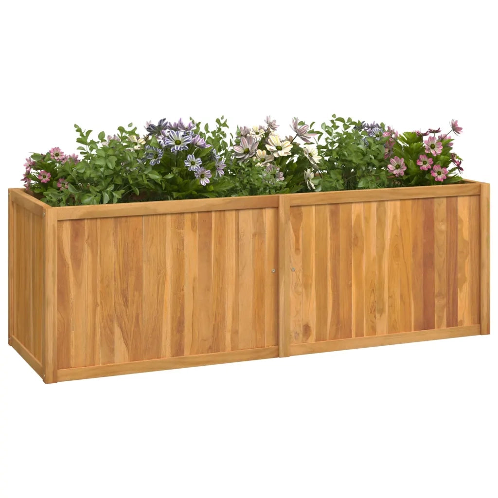 Letto da Giardino Rialzato 150x50x50 cm Legno Massello di Teak 362663