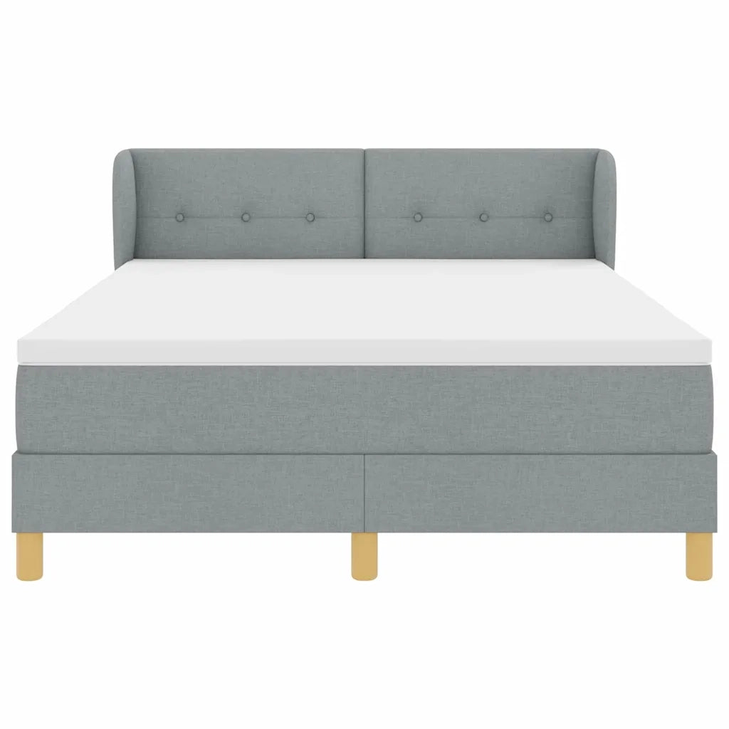 Letto a molle con materasso Grigio chiaro 140 x 200 cm Tessuto 3340213