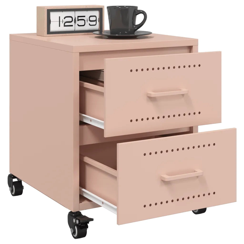 Comodino Rosa 36x39x43,5 cm in Acciaio 846628