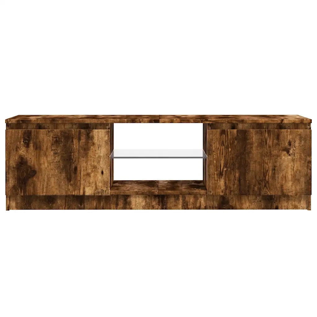 Mobile Porta TV con Luci LED Rovere Fumo 120x30x36 cm 815708