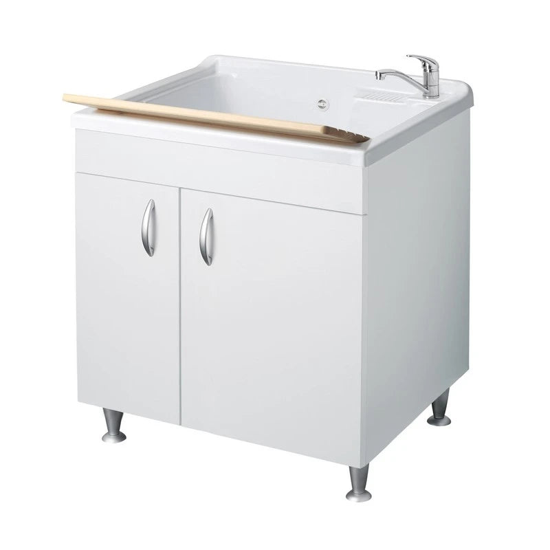 Lavatoio Eco con vasca 75x60 cm due ante bianco