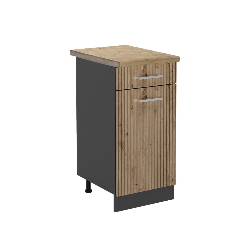 Vicco Mobiletto base per cucina Rovere artigianale 40 cm , PL Rovere
