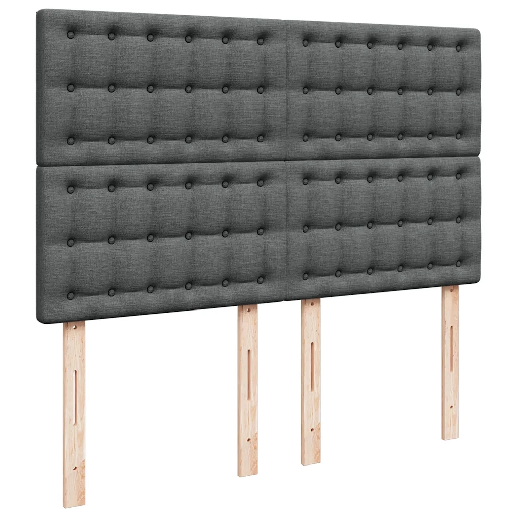 Giroletto a Molle con Materasso Grigio Scuro 140x200cm Tessuto