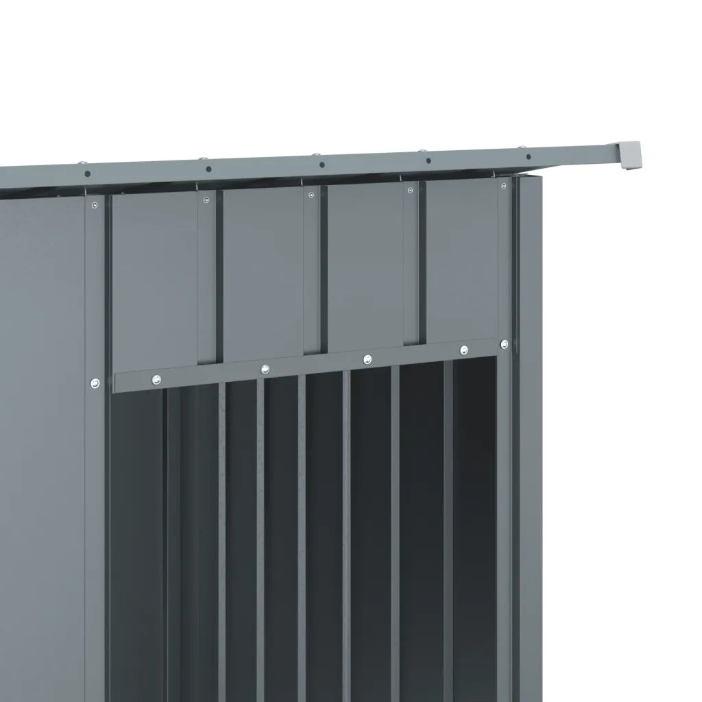 Casetta Cani con Tetto Antracite 196x91x110 cm Acciaio Zincato 172575