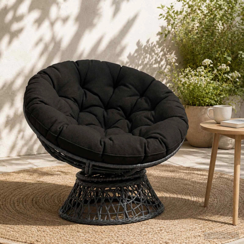 Cuscino per Sedia Appesa VIANEN 100% Poliestere Nero 953993