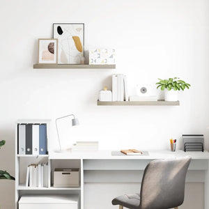 Scaffali a Parete 2 pz Rovere 80x23,5x3,8 cm in MDF cod mxl 47174