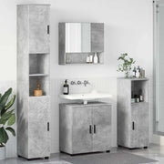 Set di mobili per il bagno con porta 4 pcs Grigio cemento