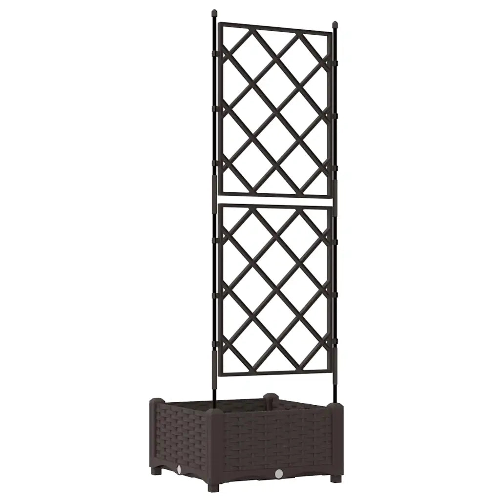 Vaso da giardino-Fioriera Esterno-Contenitore per Piante Marrone 40 x 40 x 125,5 cm Acciaio
