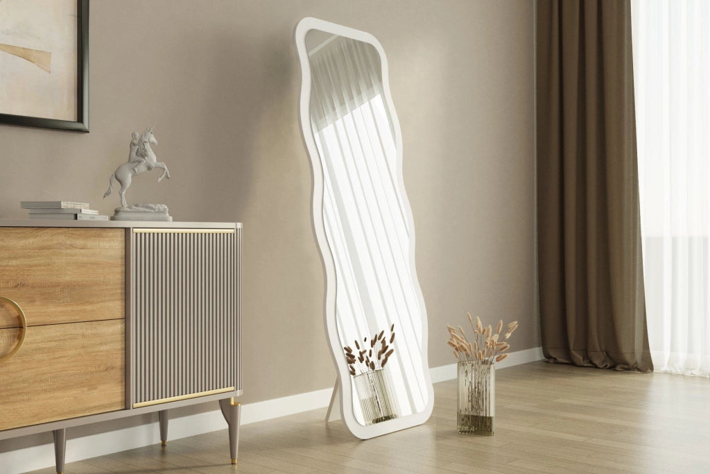 Specchio in legno "Aror" - 50 x 160 cm - Bianco
