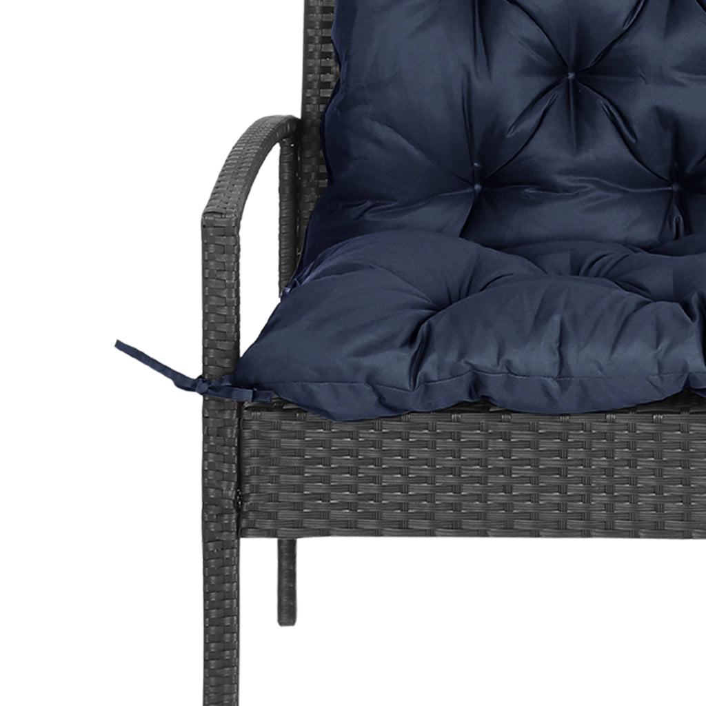 Cuscino per divano da giardino 2 posti ¨C zephmum ¨C blu scuro 100x98x8 cm