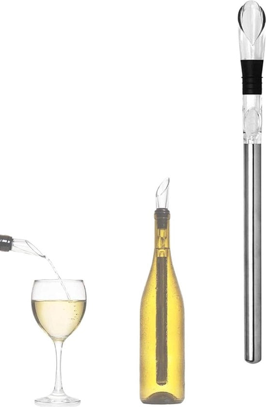 Sistema di Raffreddamento per Vino in Acciaio Inossidabile - Dispensatore di Vino - Raffreddatore di Bottiglia di Vino - Sicuro e Edibile - Bottiglie di Vino di Tutto il Tipo - Confezione per Bottiglia di Vino