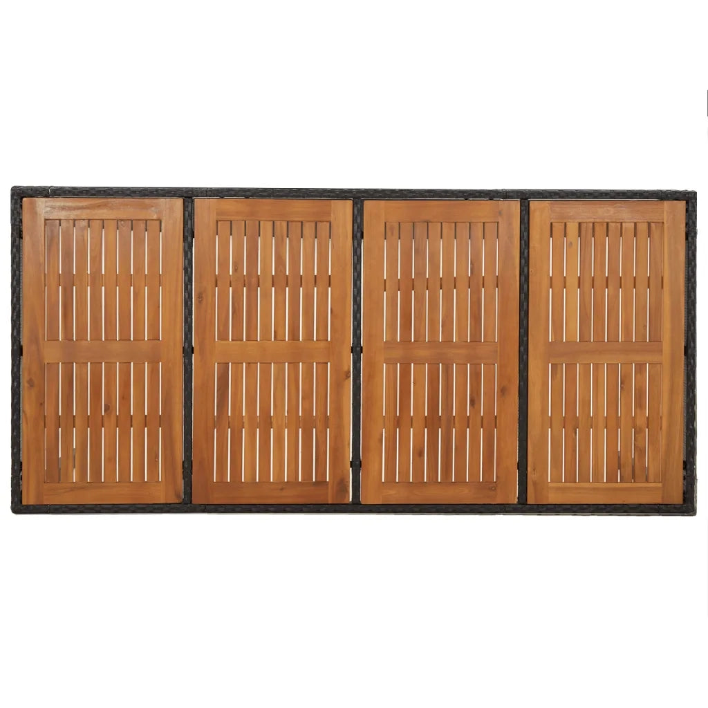 Set da Pranzo da Giardino 9 pz con Cuscini Nero in Polyrattan 3185079
