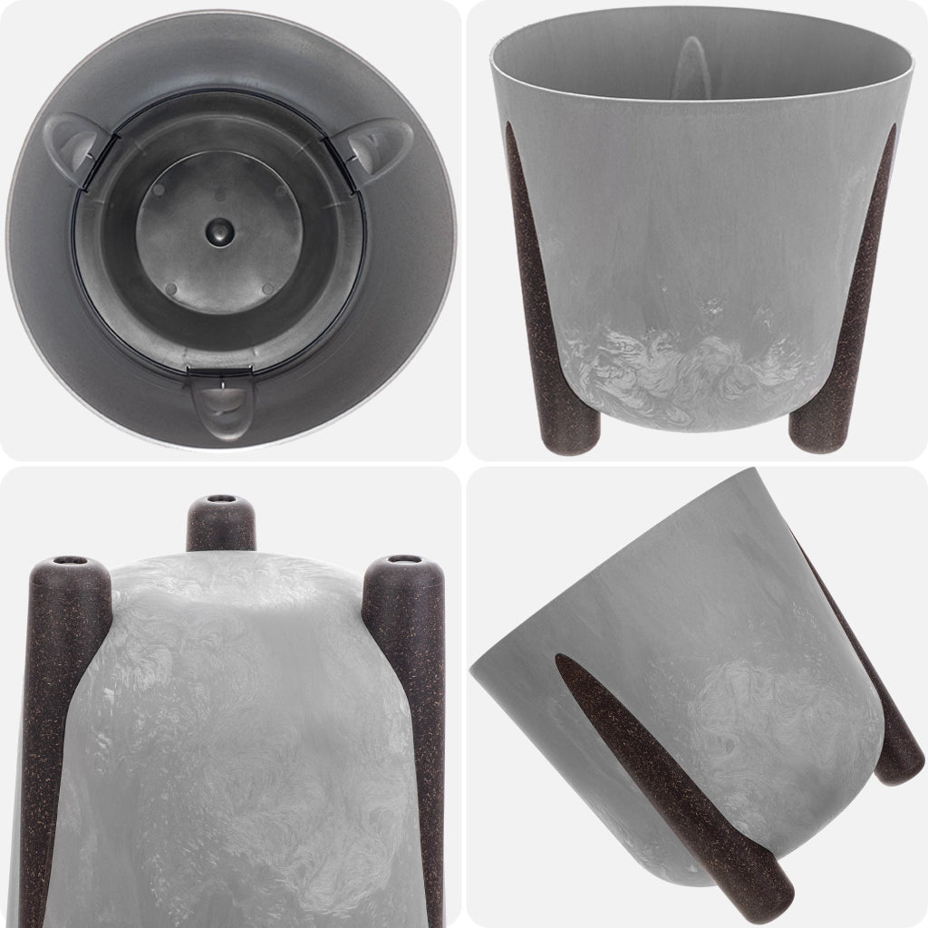 Vaso da fiori KADAX, coprivaso, supporto per fiori, grigio, 21 cm