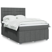 Giroletto a Molle con Materasso Grigio Scuro 160x200 cm Tessuto