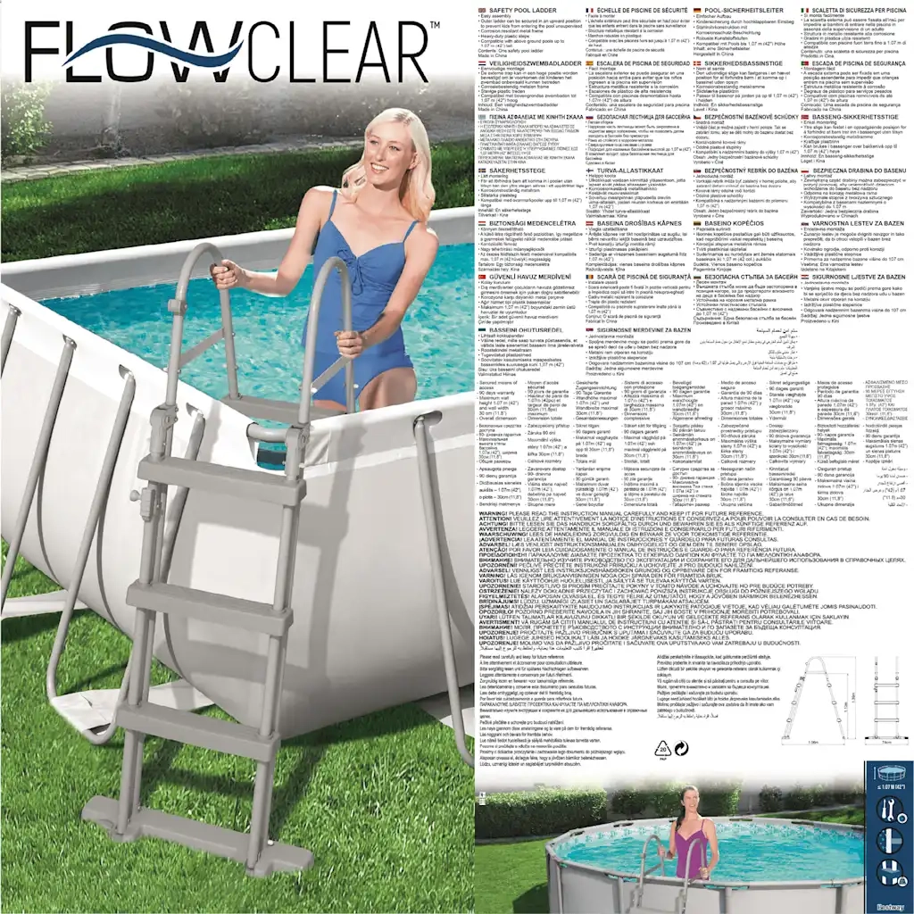 Bestway Scaletta per Piscina Flowclear a 4 Gradini 107 cm 93327