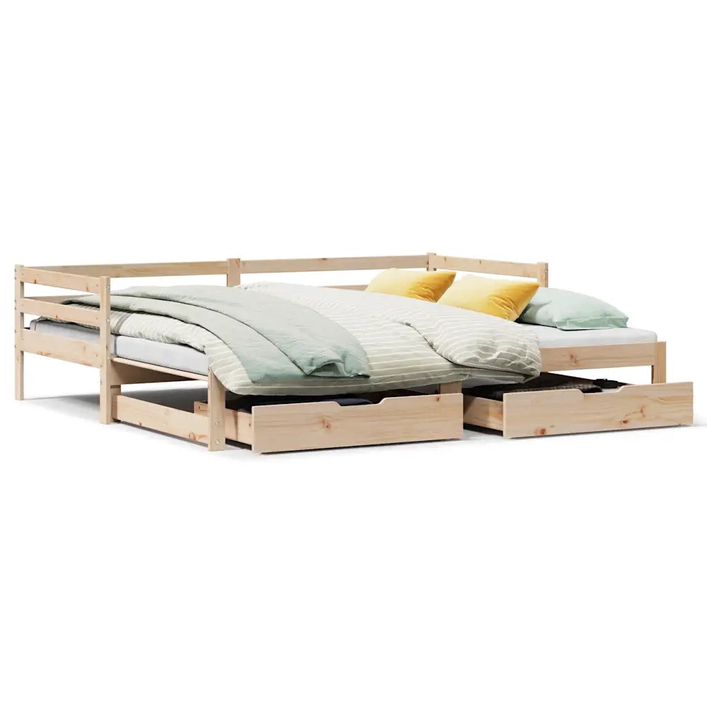 Divano Letto Estraibile con Cassetti senza Materasso 80x200 cm