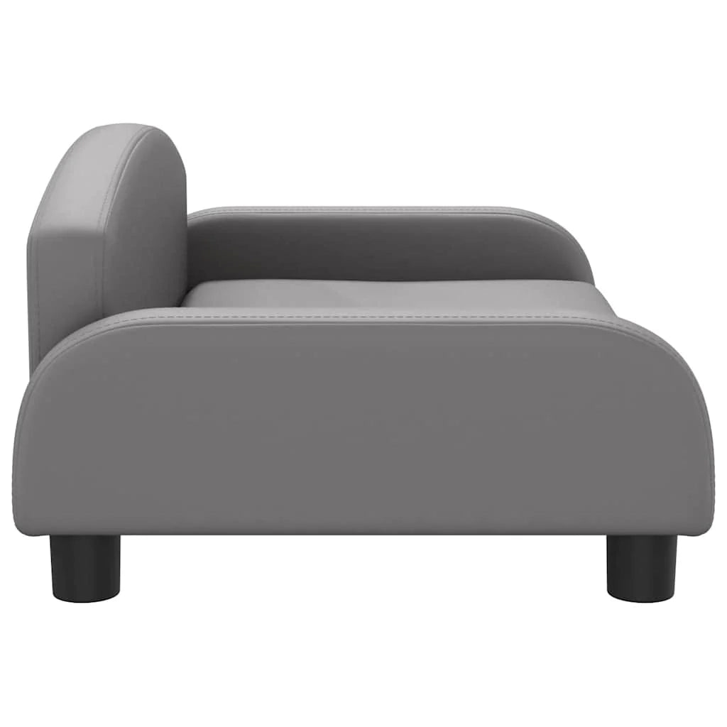 Cuccia per cani a forma di cesto comoda 70 x 45 x 30 cm in similpelle grigia 02_0042823