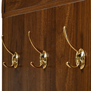 Credenza con 2 Cassetti e Ante in Rattan; Ripiani Regolabili; Stile Vintage; in MDF; 80??40??180 cm; Noce