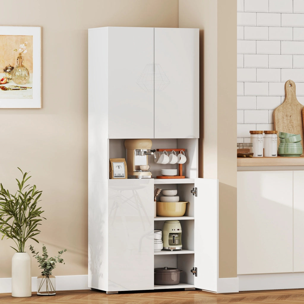 Armadio da Cucina 4 Porte ¨C Zephmum ¨C Bianco Lucido 68x34x180cm