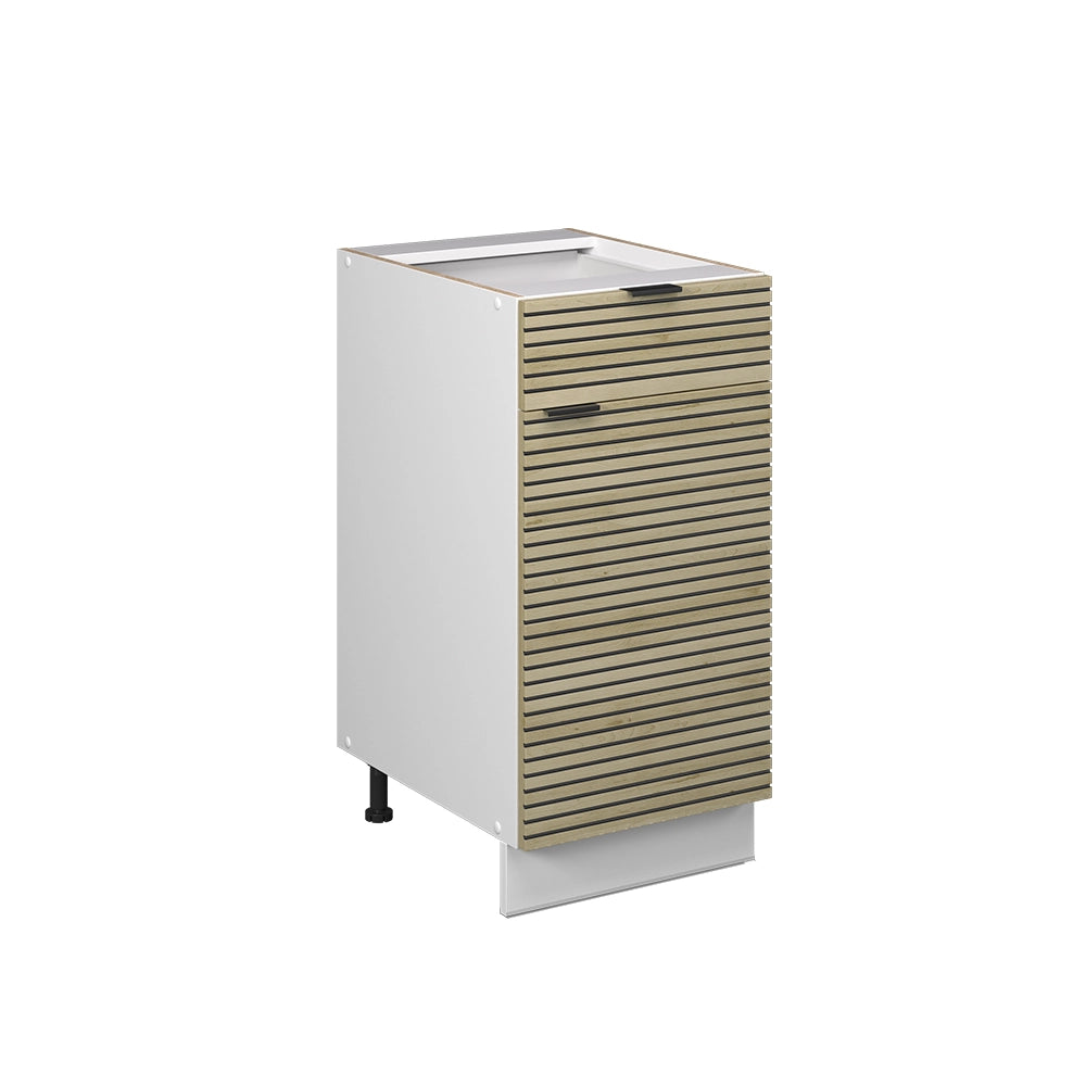 Mobiletto base per cucina Fame-Line Pannello in quercia/Bianco 40 cm senza piano di lavoro Vicco