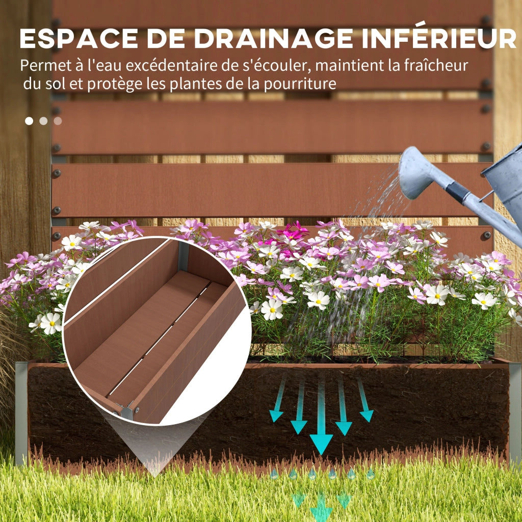Fioriera Rialzata con Griglia per Piante Rampicanti ¨C zephmum ¨C Legno Composito, 64L