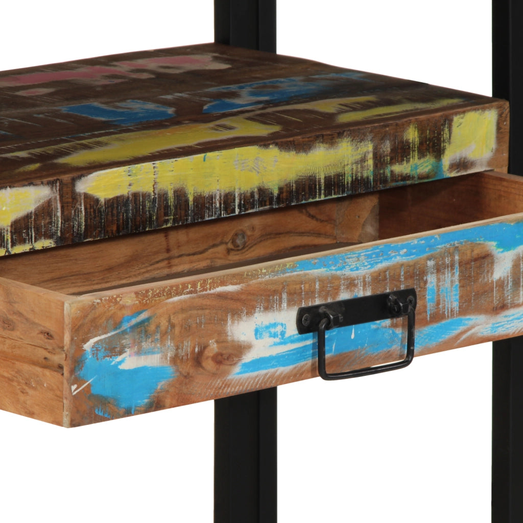 Tavolini Multicolore 120x33x75 cm in Legno Massello di Recupero e Metallo