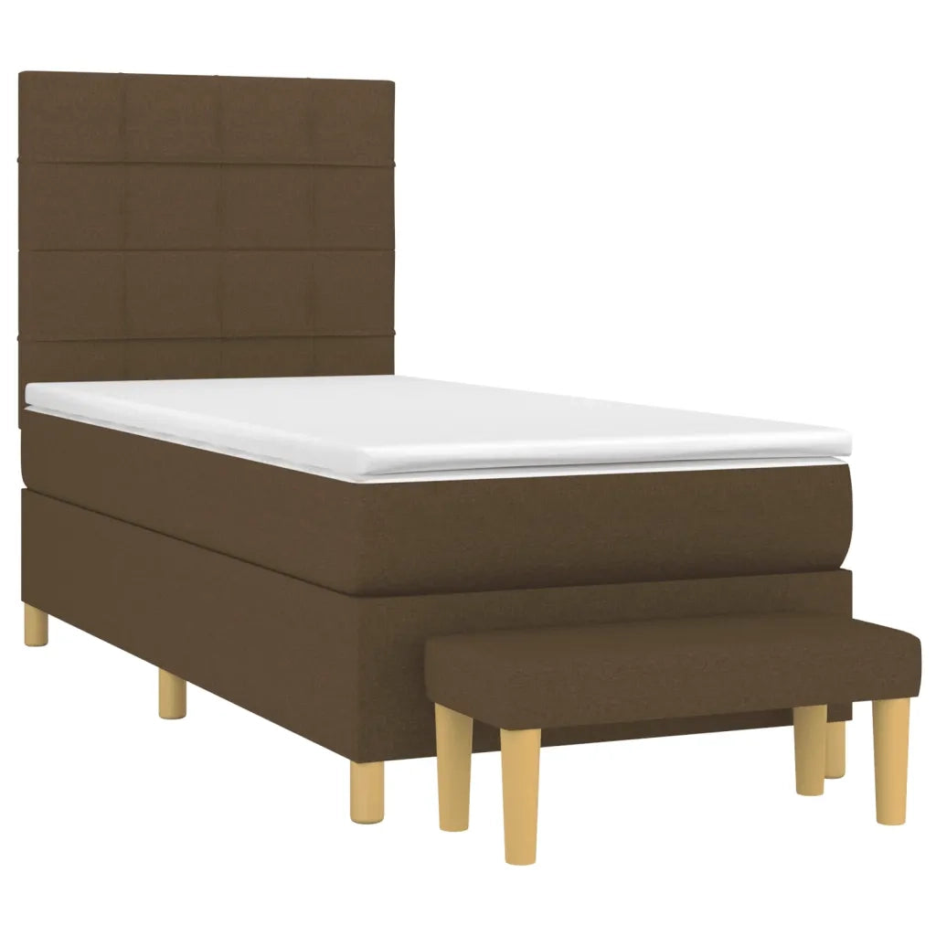 Giroletto a Molle con Materasso Marrone Scuro 80x200 cm Tessuto 3137112