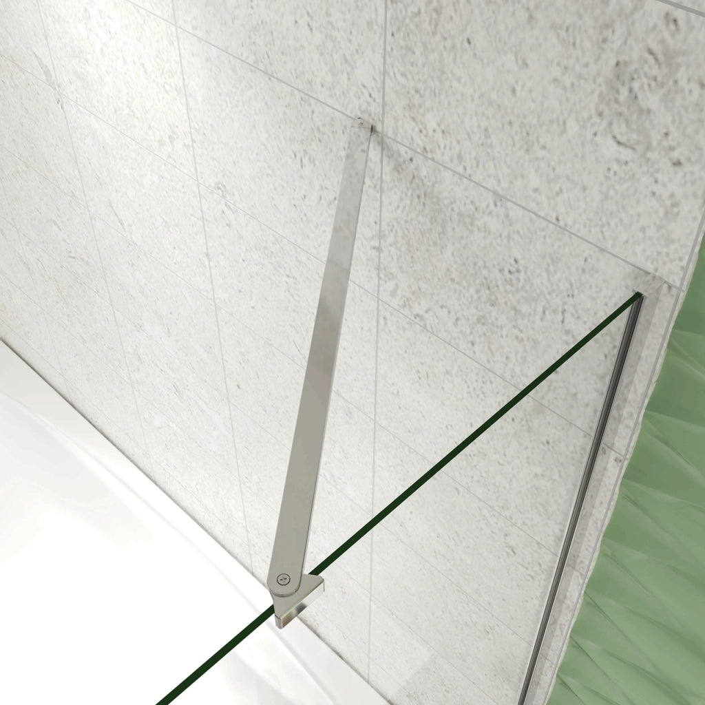 H.140 cm Parete Doccia Per Vasca con Lato Fisso 130x80 cm 3 Ante Movibili Pieghevoli a Libro in Vetro Temperato 6 mm Trasparente Anticalcare Telaio Cromo Lucido