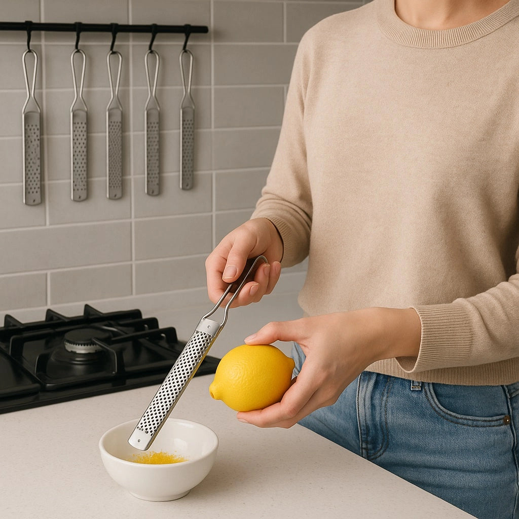 Grattugia Del Cuoco 5pz Varie Forme Acciaio Inox 18/C Lavabili in Lavastoviglie
