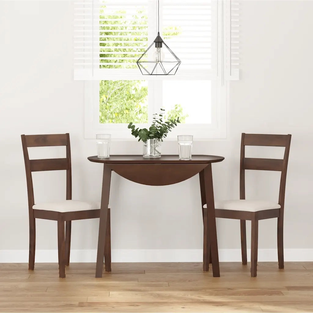 Sedie da Pranzo con Cuscini 2pz Marrone Legno Massello di Hevea 4102380