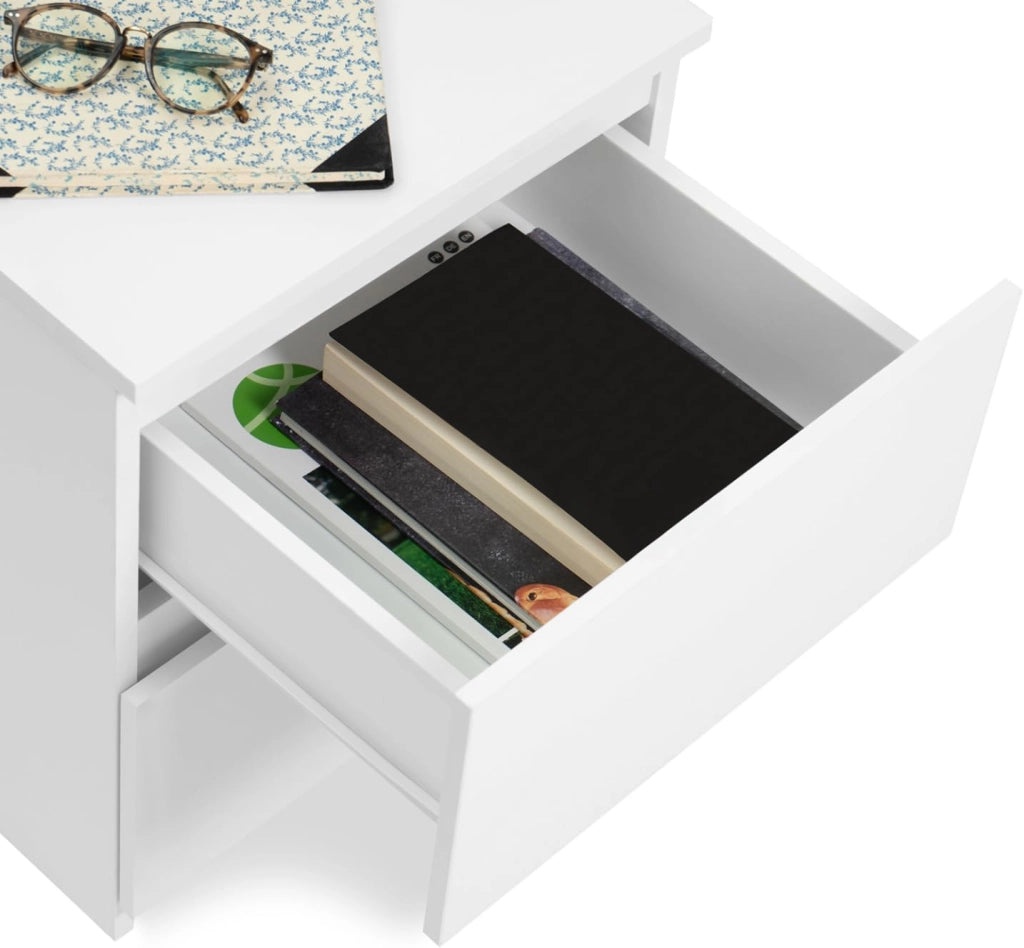 Set di 2 comodini in Legno Bianco TOMI