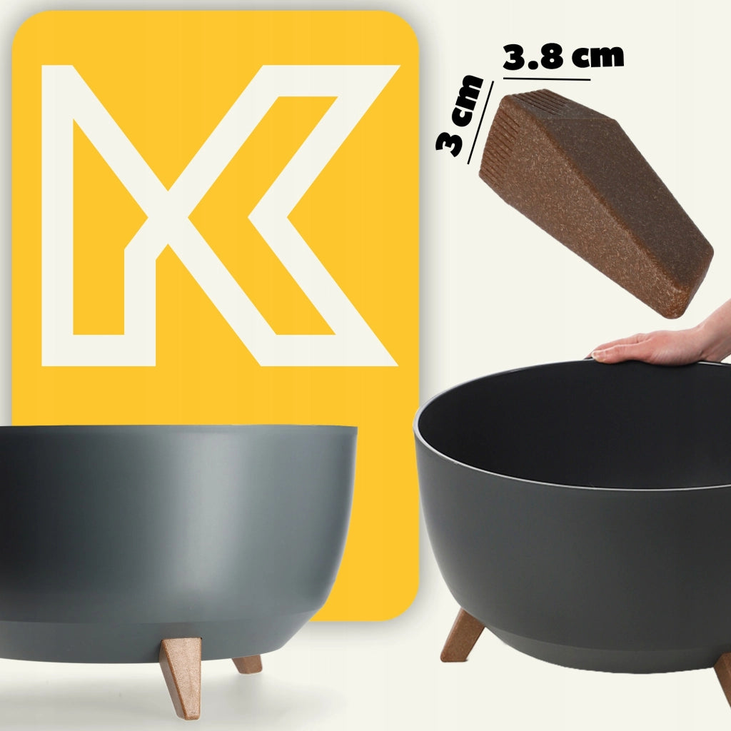 Vaso da fiori KADAX 47 cm con coperchio e piedini interni, colore antracite