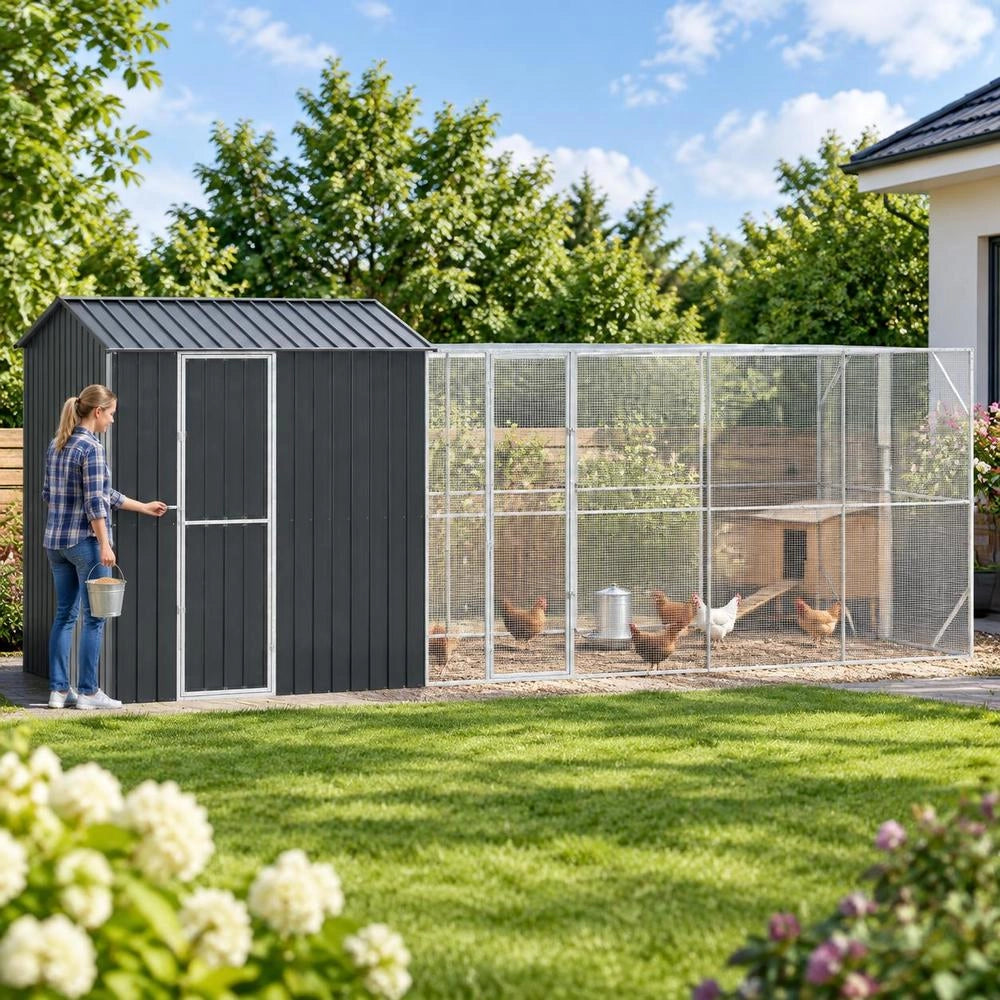Bird Cage Anthracite 621 X 208 X 247 Cm Galvanized Steel