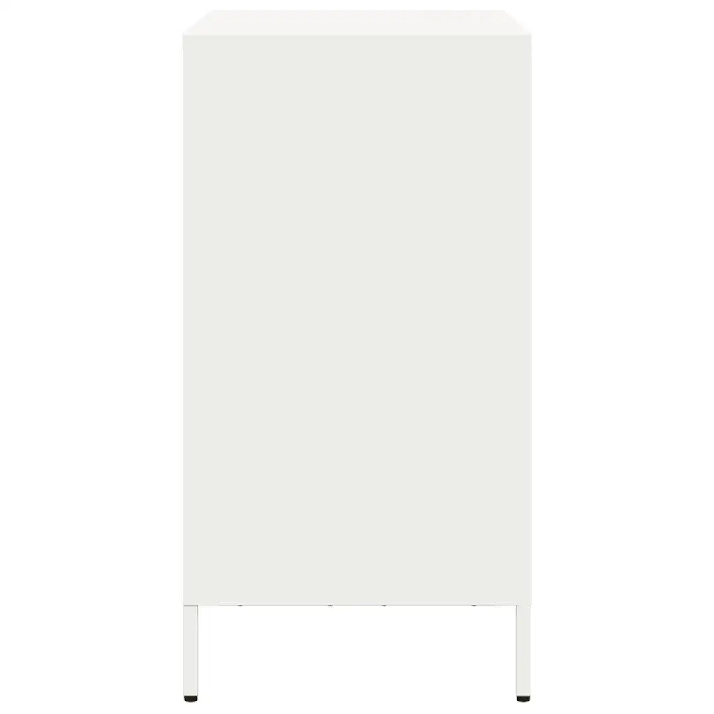 Credenza Bianca 68x39x73,5 cm in Acciaio Laminato a Freddo