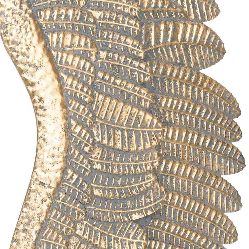 Decorazione da parete ali in metallo dorato 53x6x119 cm