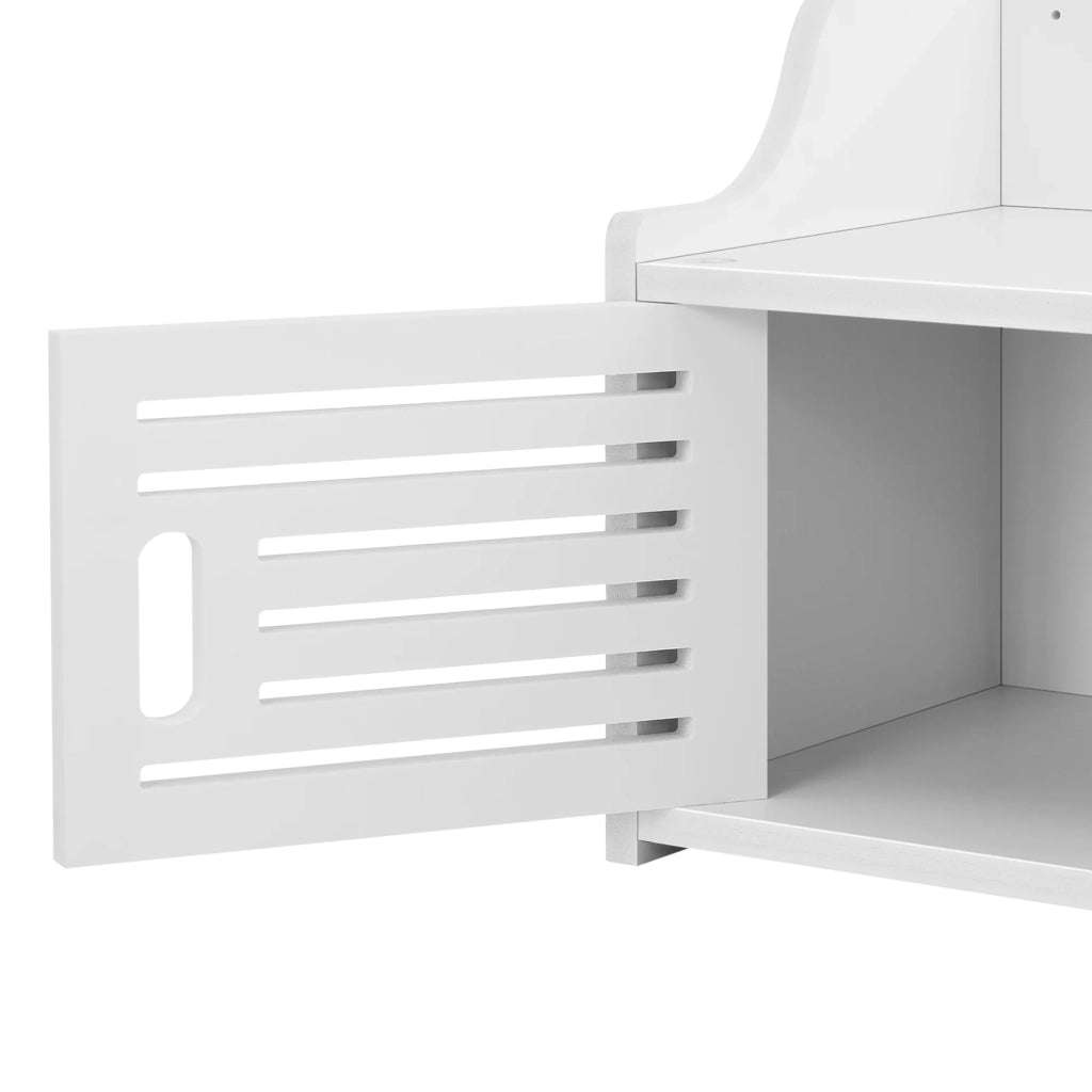 Pensile per bagno contenitore con anta con più vani portaoggetti 62 cm bianco 03_0005854