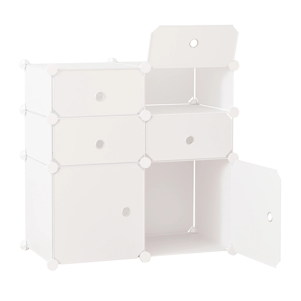 Armadio modulare 6 cubi plastica ¨C zephmum ¨C bianco 60x30x120