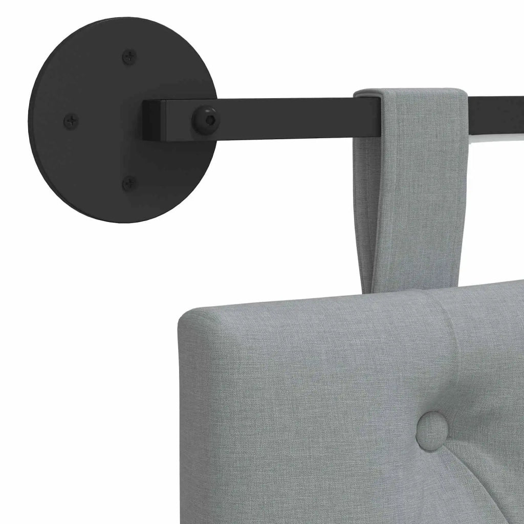 Testiera sospesa Con luce LED Grigio Chiaro Tessuto