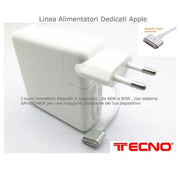 Alimentatore universale MagSafe 2 Power Adapter 60W per Apple MacBook - Input AC 60W - Output 16.5V / 3.65A