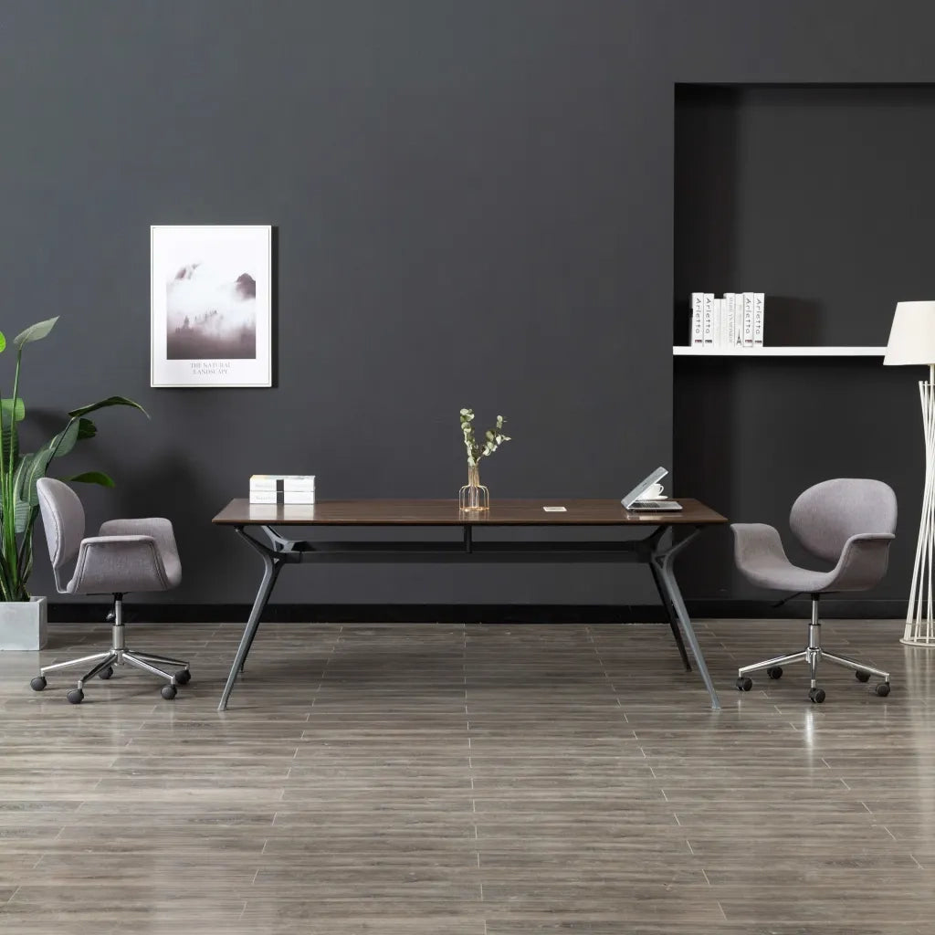 Sedia da Pranzo Girevole Grigia in Tessuto cod mxl 16745
