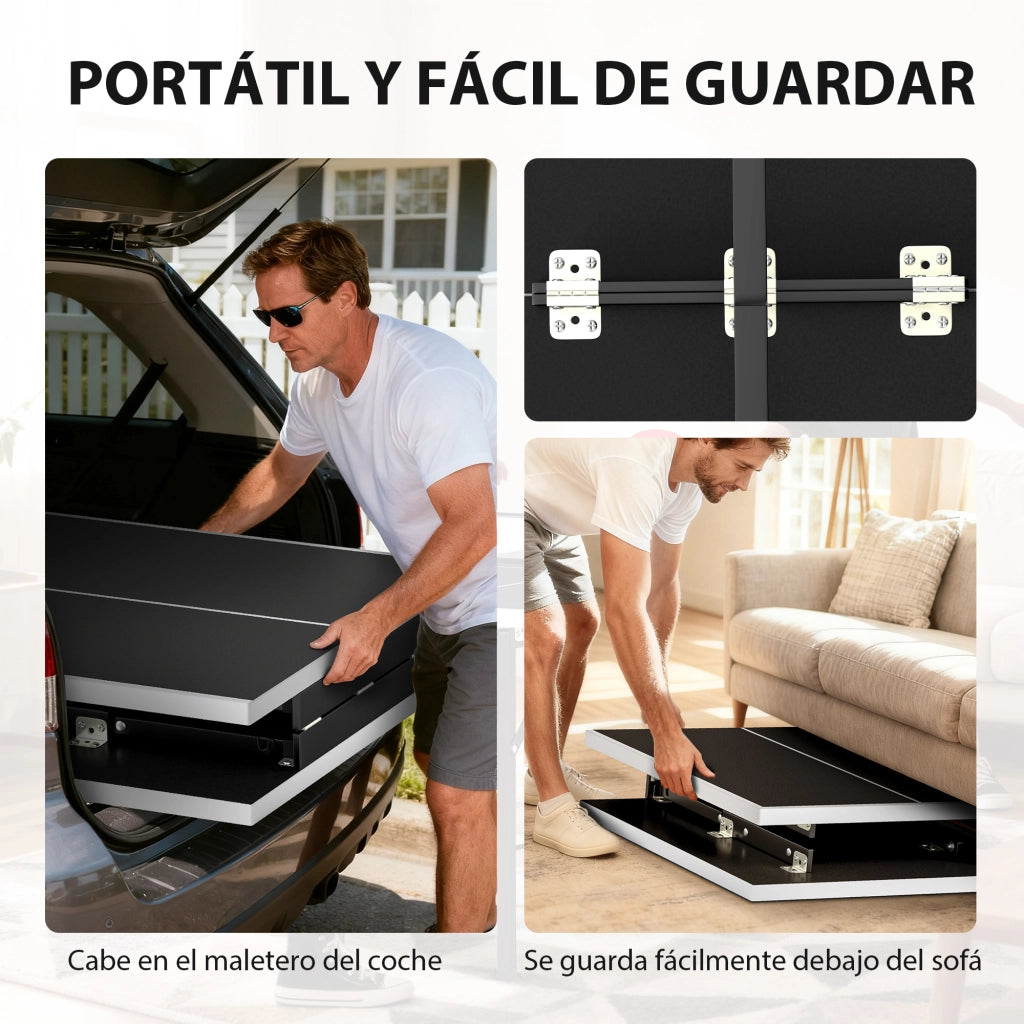 Tavolo da Ping Pong Pieghevole con Rete e Accessori ¨C zephmum ¨C Nero 152x76x70 cm