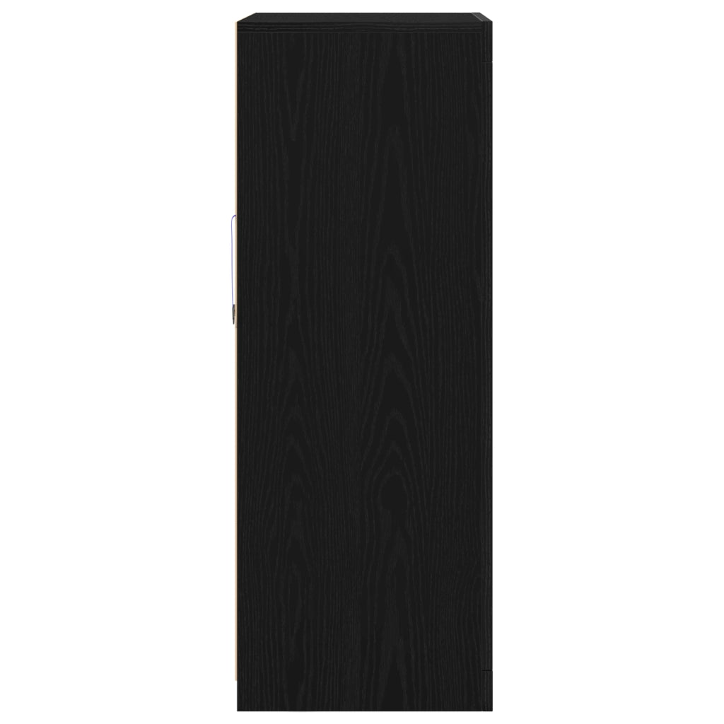 Mobile con luci LED Rovere Nero 60,5x37x100 cm