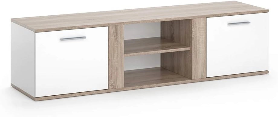 Mobile tv Novelli, Antracite, 155 x 41 cm, per l'utilizzo come mobile TV con più ripiani